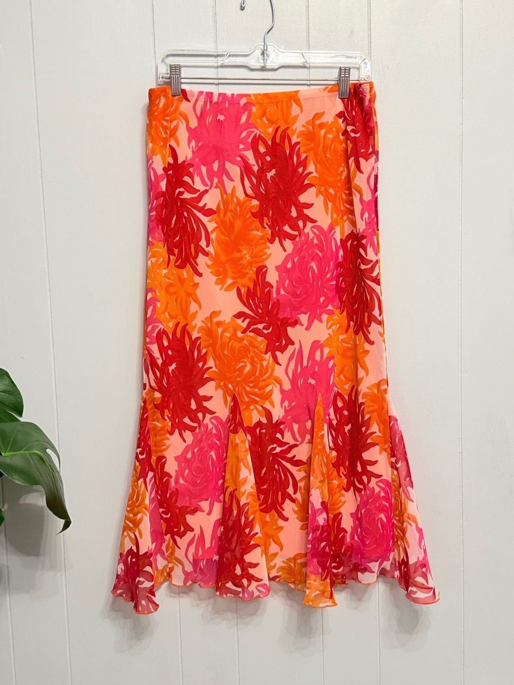 Cato Vibrant Orange Floral Print Skirt